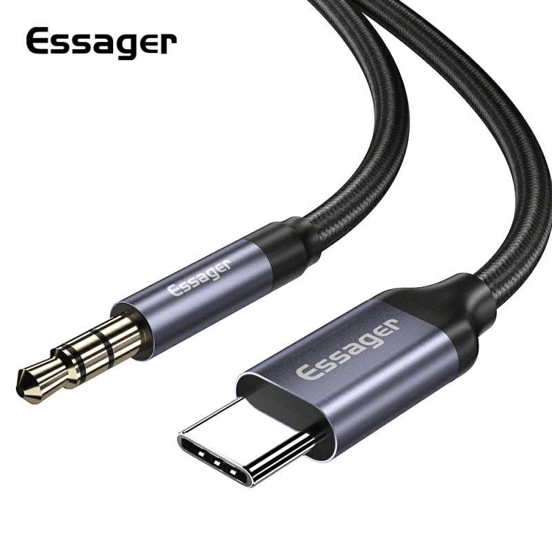 Earphone Splitter Jack - Essager-Adaptateur USB C vers jack 3.5mm,