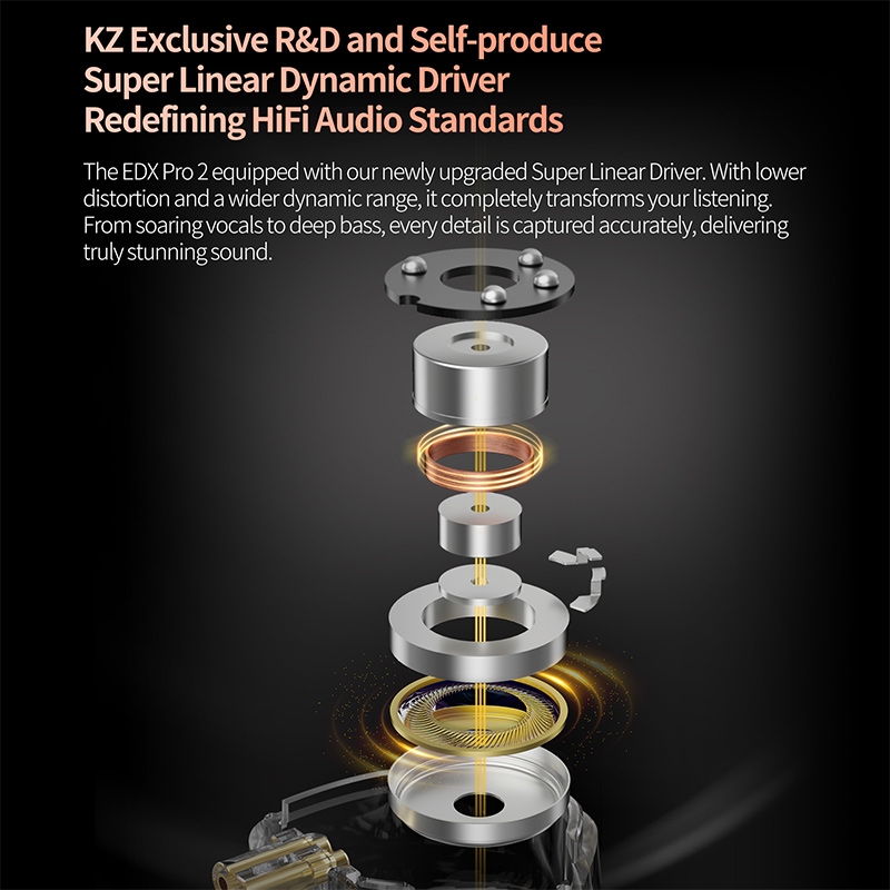 KZ EDX Pro 2 pilote dynamique  - In Ear Monitor Iem avis et prix